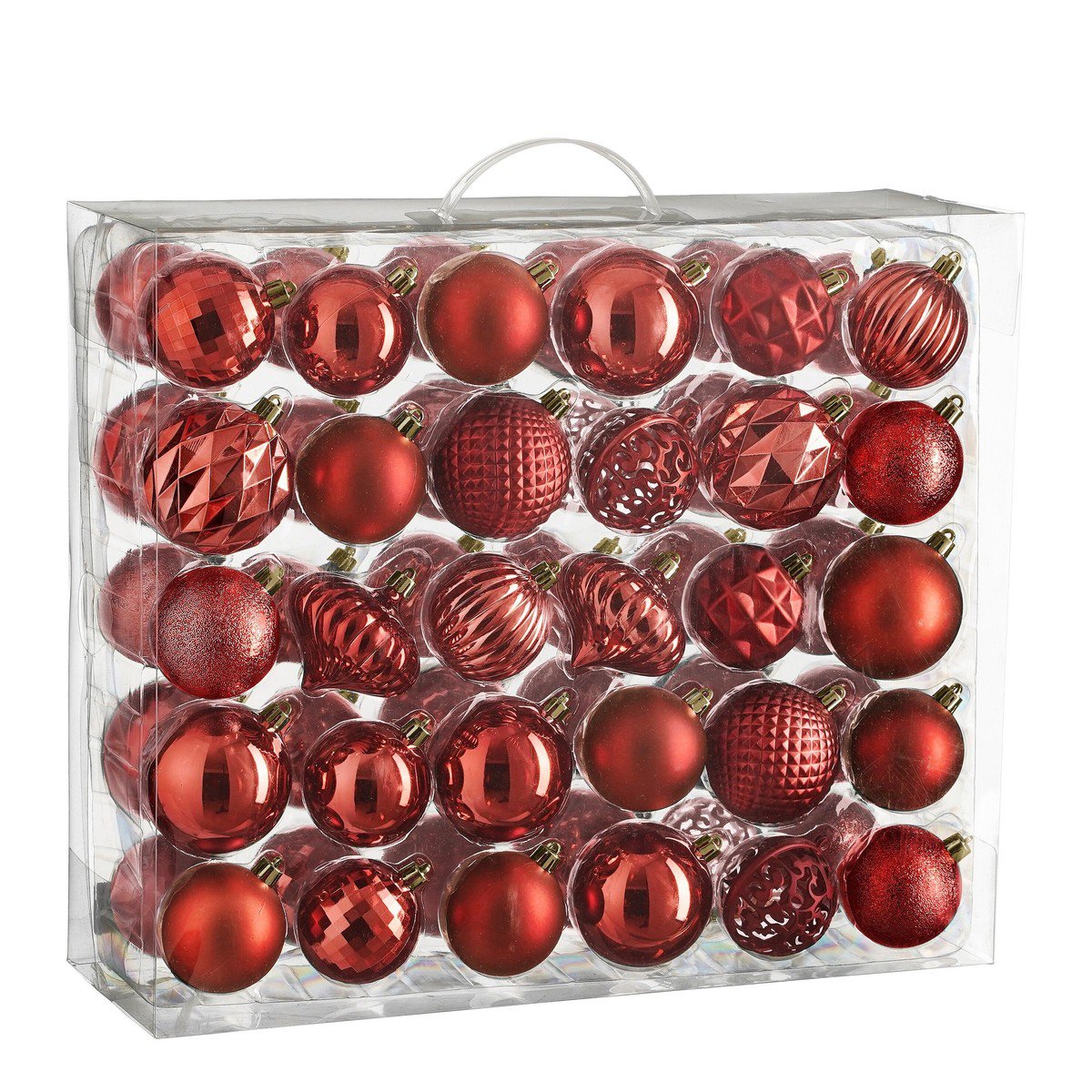 Kerstbal set 60 Unbreakable baubles Rood