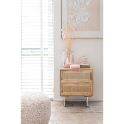 J-Line vaas Strepen - glas - roze - large - 30 cm hoog