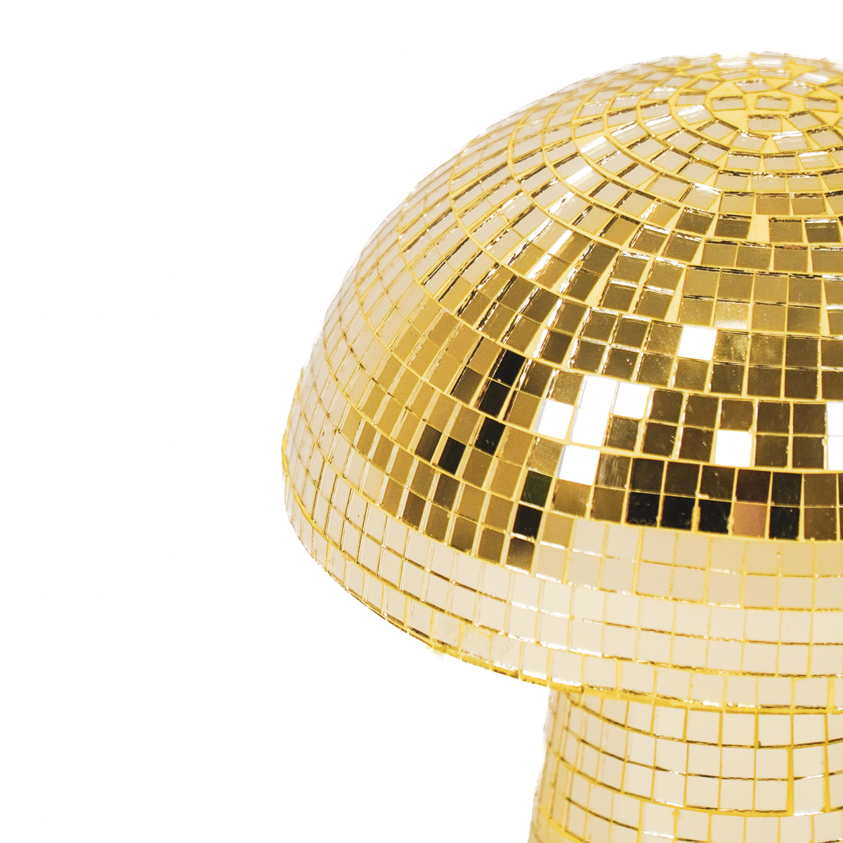 Ornament - Disco -Mushroom - Glass -Gold