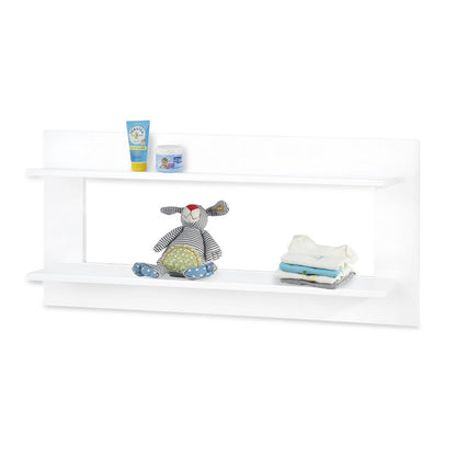 Set 'Hilda & Riva' breed groot, wit, incl. wandplank 4 delen: huisbed, brede commode, grote kledingkast, wandplank