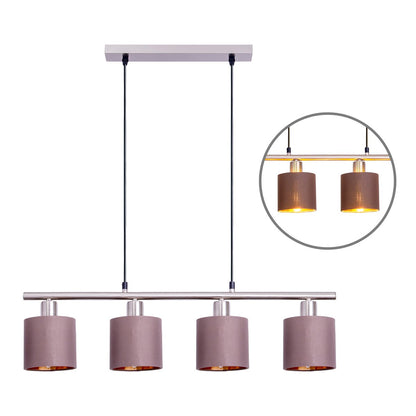Hanglamp "Maron" 4 spots lengte 71,5 cm Bruin