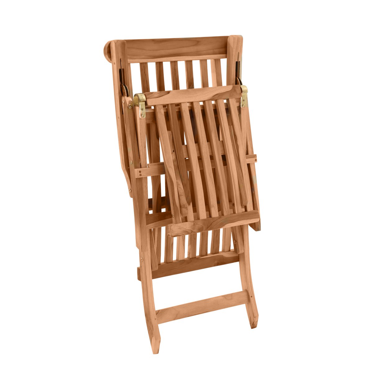 Ligstoel met voetensteun, teak