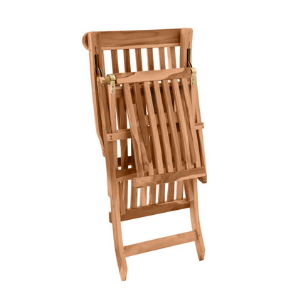 Ligstoel met voetensteun, teak