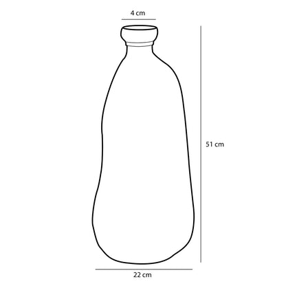 Pinto Vaas - H51 x Ø22 cm - Gerecycled Glas - Lila