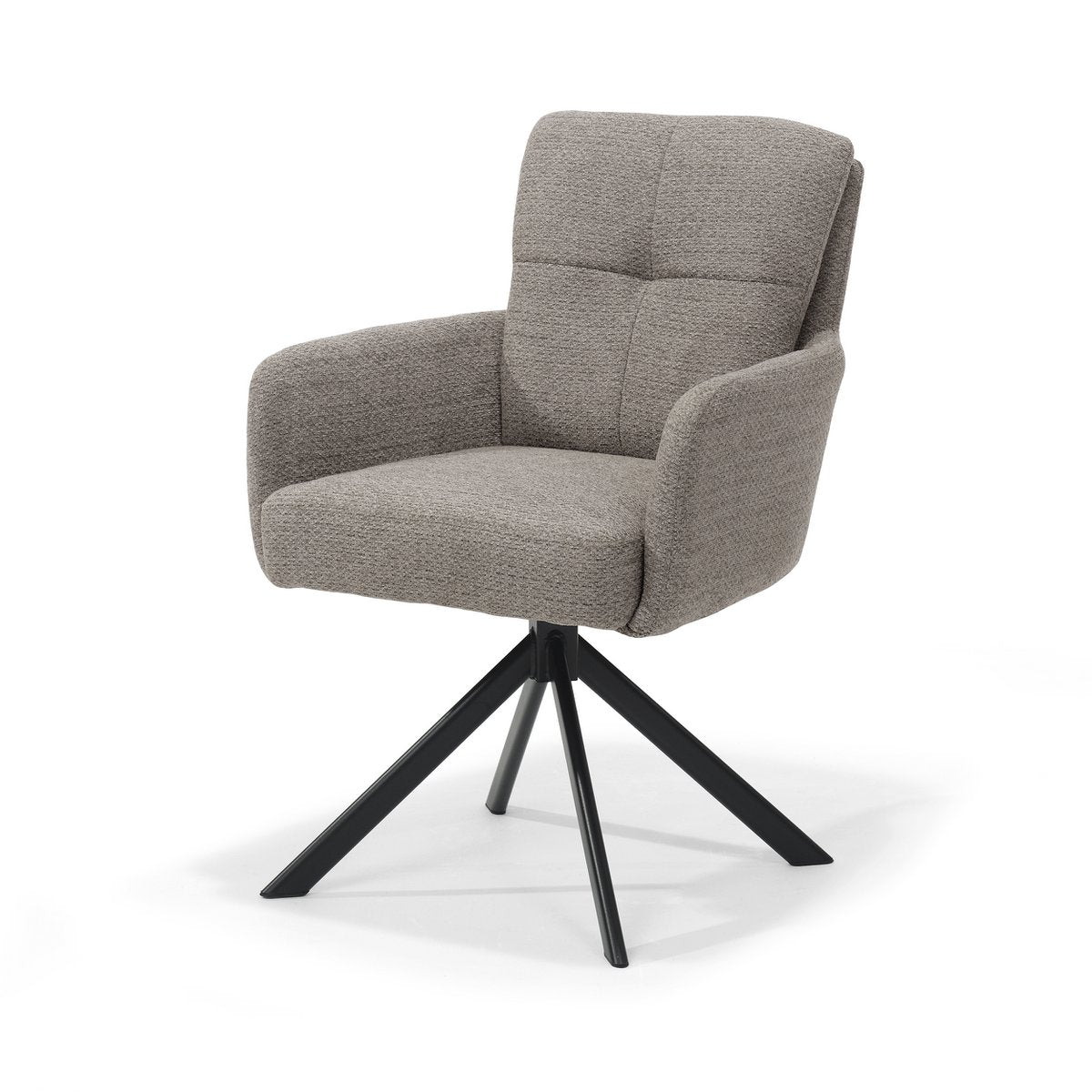 Fred armstoel - Stof Retro Bliss %2318-Taupe - draaivoet 180 zwart