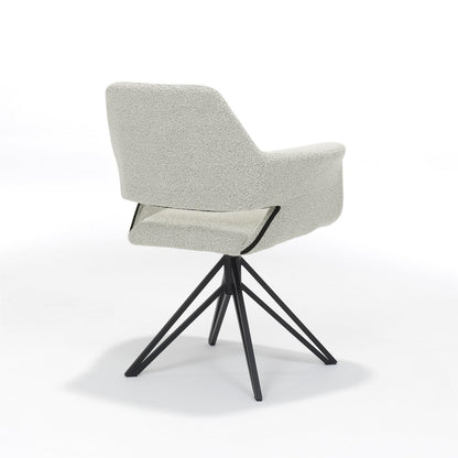 Katy fauteuil stof teddy ivoor, draaivoet