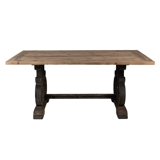 Eettafel Bruin Zwart Hout 180x90x78 cm