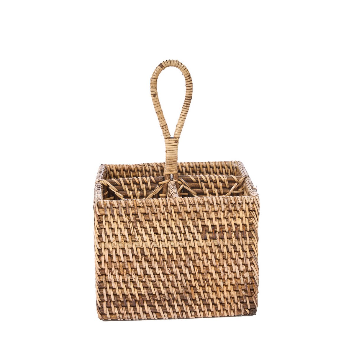 De rotan bestekbak N°4 - Natuurlijk bruin