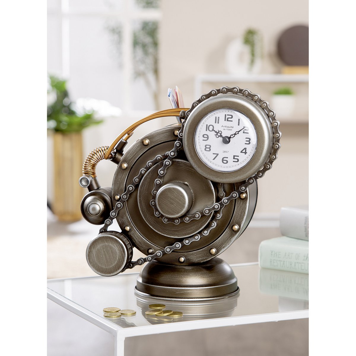 Tafelklok/Spaarpot H. 25 cm
