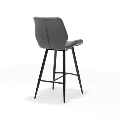 Barkruk Borgo zwart Stof Soft Antraciet