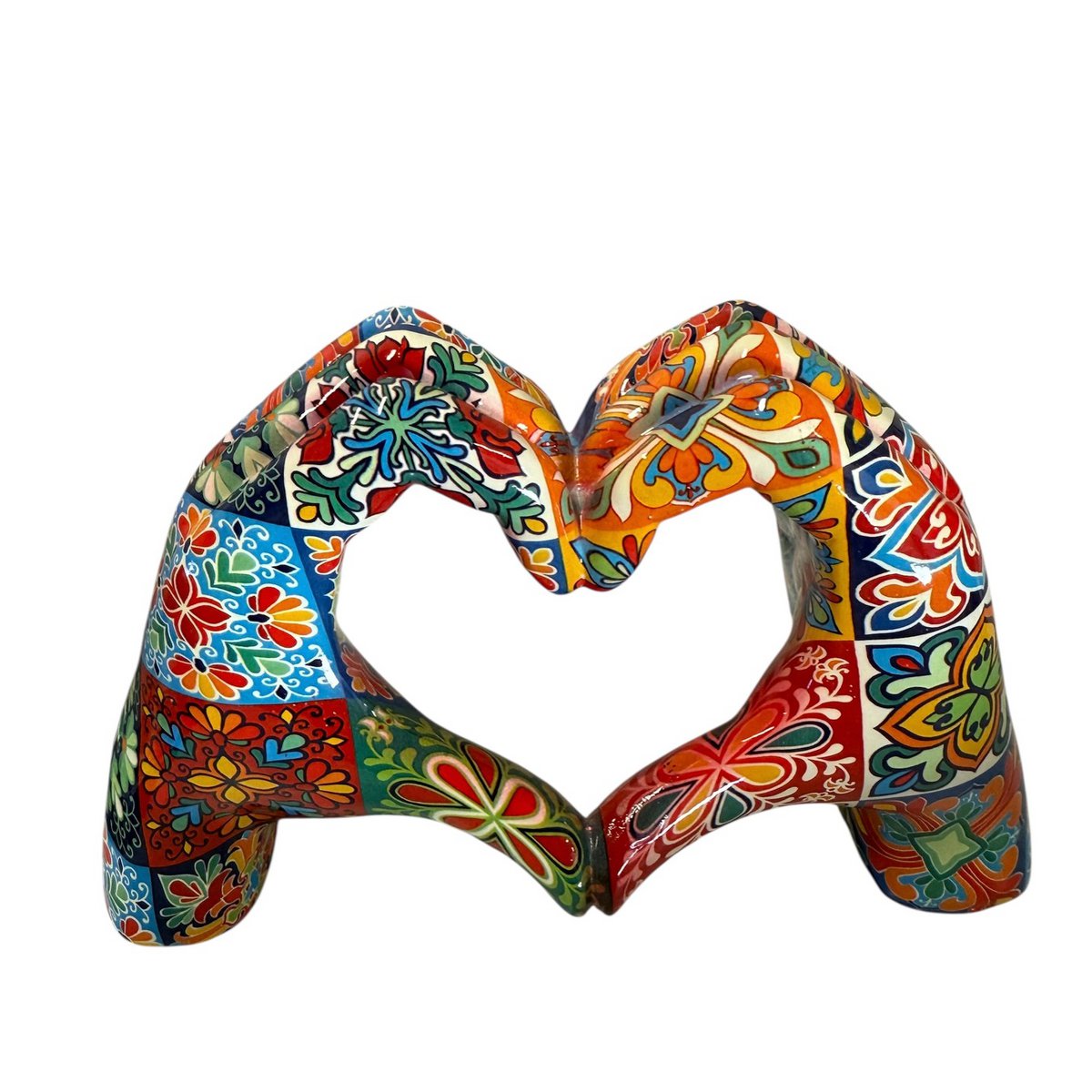 Hand Hart Kleurrijk 19x7x11cm