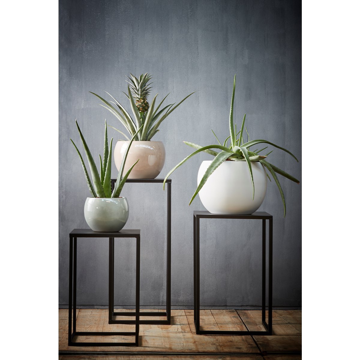 Goa Bijzettafel - Set van 2 - L30 x B30 x H42 cm - Metaal - Zwart