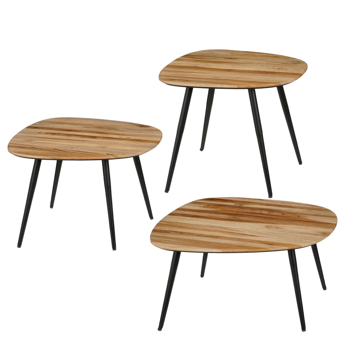 Jailey Bijzettafel - Set van 3 - Bruin