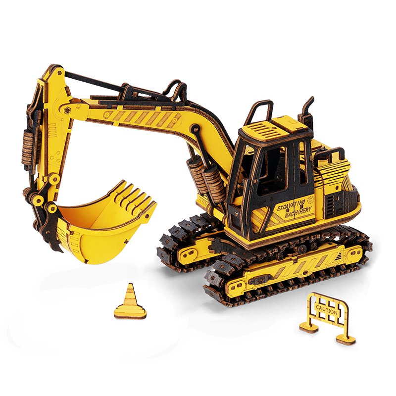 Robotime Houten Puzzel 3D Graafmachine 21x6,5x12,5cm