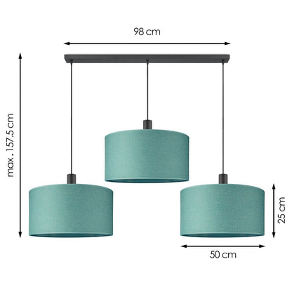 Hanglamp Canvas-Xxl Beam 3L - Turkoois - 50cm