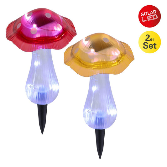 Solar LED Paddenstoellampje "Mantar" set van 2