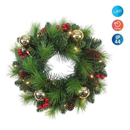 Kerstkrans "Noël" Outdoor met LED Diameter 35cm