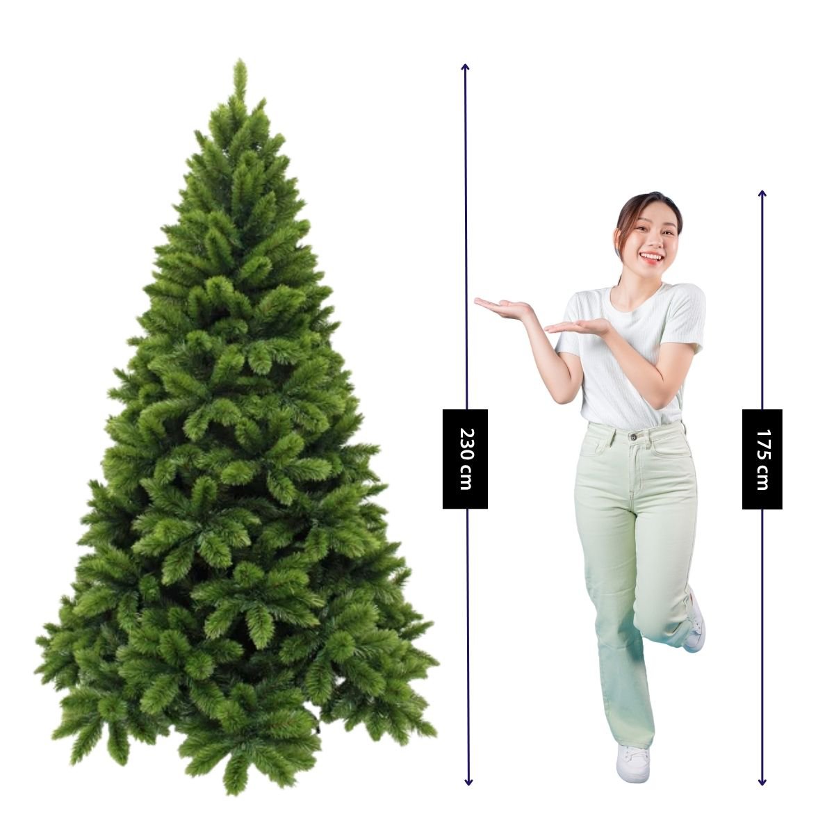 Kunstkerstboom Tsuga H230 x Ø147 cm Groen