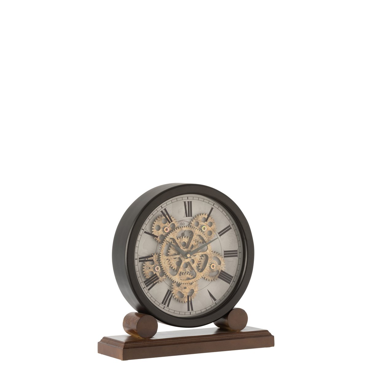 J-Line klok op voet Binnenwerk - hout - goud/zwart - Ø 35 cm
