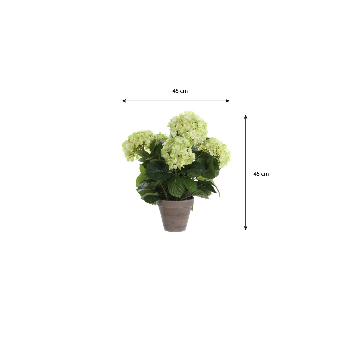 Hortensia Kunstplant in Bloempot Stan - H45 x Ø45 cm - Groen