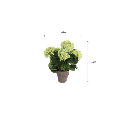 Hortensia Kunstplant in Bloempot Stan - H45 x Ø45 cm - Groen