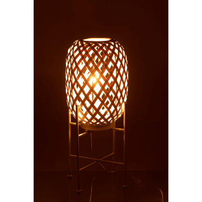 J-Line lamp Staand  - bamboe - wit