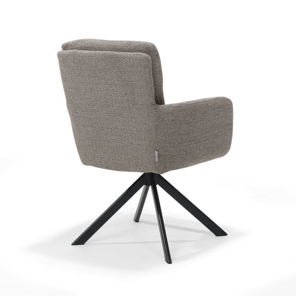 Fred armstoel - Stof Retro Bliss %2318-Taupe - draaivoet 180 zwart