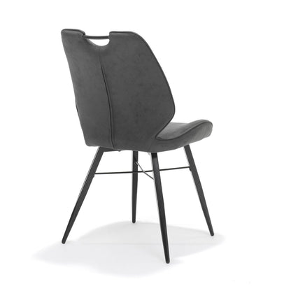 Stoel Quattro zwart stof Soft Antraciet