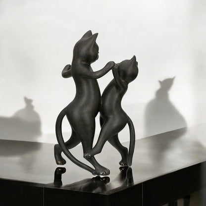 Beeldje kat Gatto H.30,5 cm 2 figuren