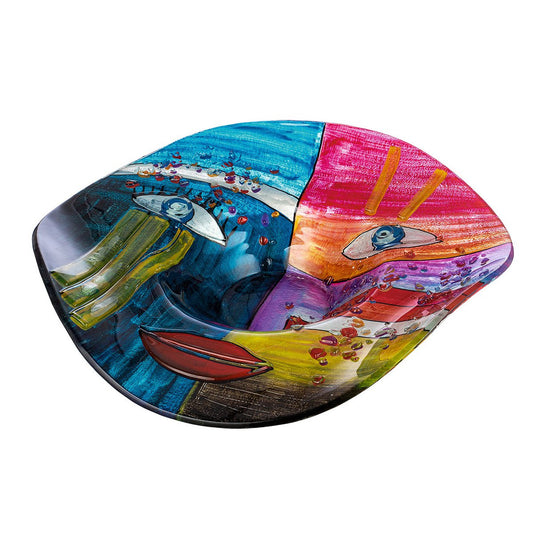 GlasArt ronde sierschaal "Fashion blue"