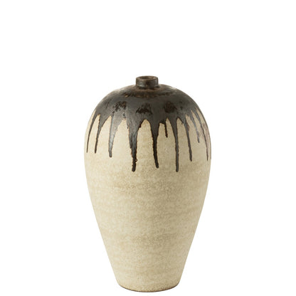 J-Line vaas Lombok - keramiek - beige/bruin - small - 56 cm hoog