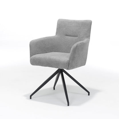 Joey armstoel Stof Retro Bliss Grijs frame zwart