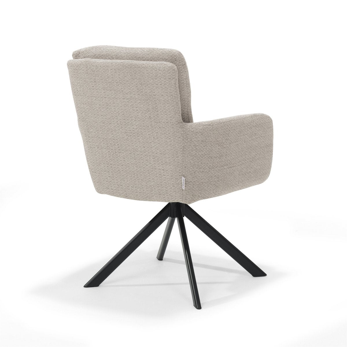 Fred armstoel - Stof Retro Bliss #03-Naturel - draaivoet 180 zwart