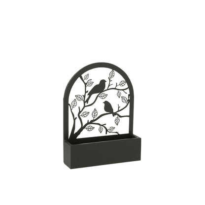 J-Line bloempot Vogels - metaal - zwart - Ø 8.5 cm