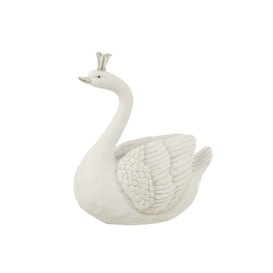 J-Line spaarpot Zwaan - polyresn - wit/zilver