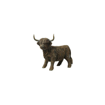 Beeld Schotse hooglander Staand bruin L39cm H33cm