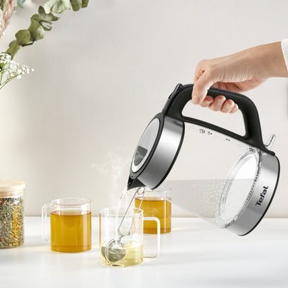 Tefal KI6058 Glazen Waterkoker 1.7L 2200W Zwart/RVS