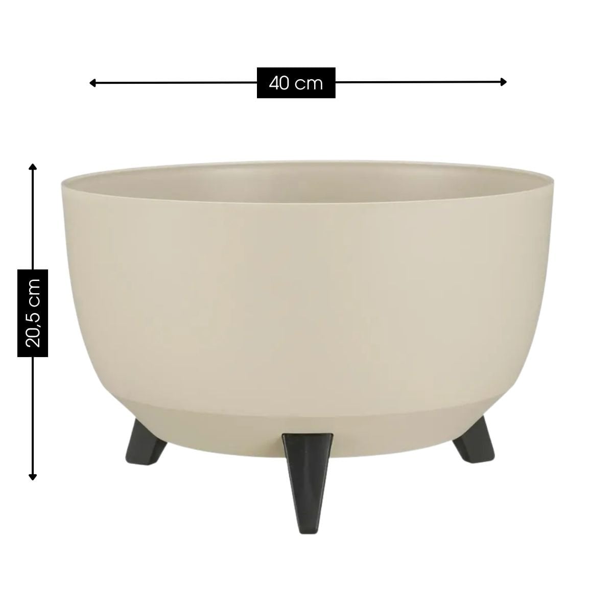 Plantenbak buiten Doppio Beige Ø40cm H20,5cm