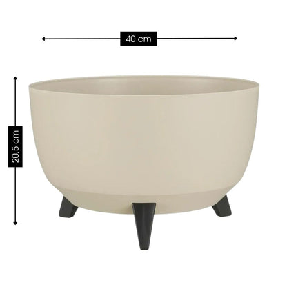 Plantenbak buiten Doppio Beige Ø40cm H20,5cm