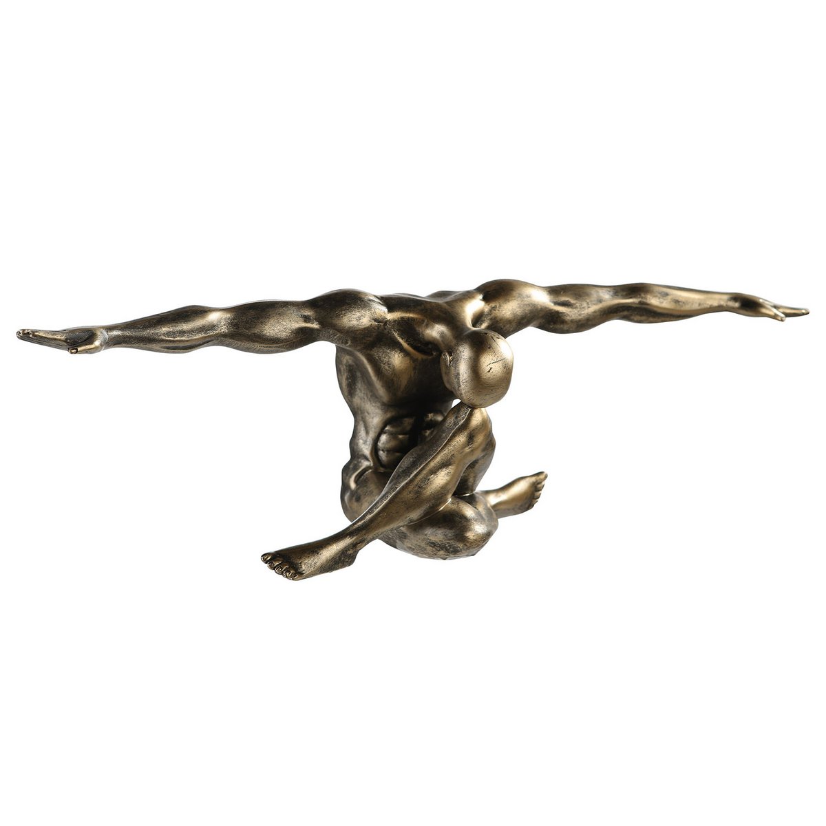 Polyfiguur "Cliffhanger" Goudkleurig