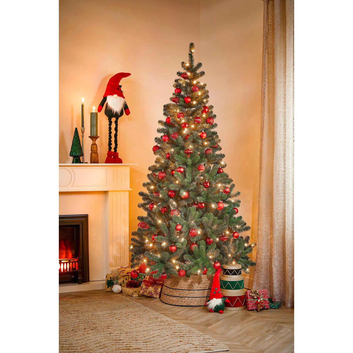 Kerstbal set 60 Unbreakable baubles Rood