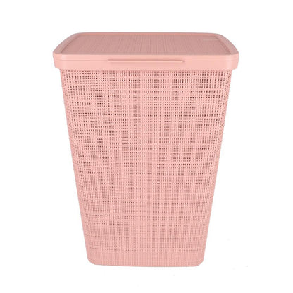 Curver Wasmand Met Deksel Jute-Look 58L Roze