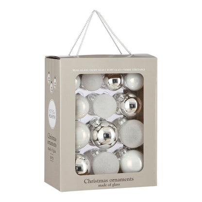 Kerstballen Set - 26 Stuks - Ø7 cm - Glas - Wit