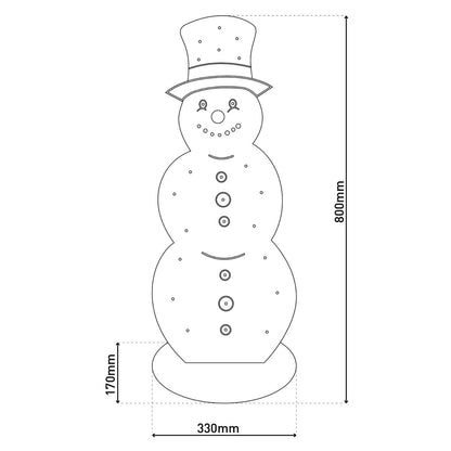 Houten sneeuwman met LED "Snowy" 80cm