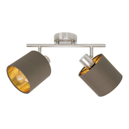 Plafondlamp "Maron" 2 spots totale lengte 46cm Bruin