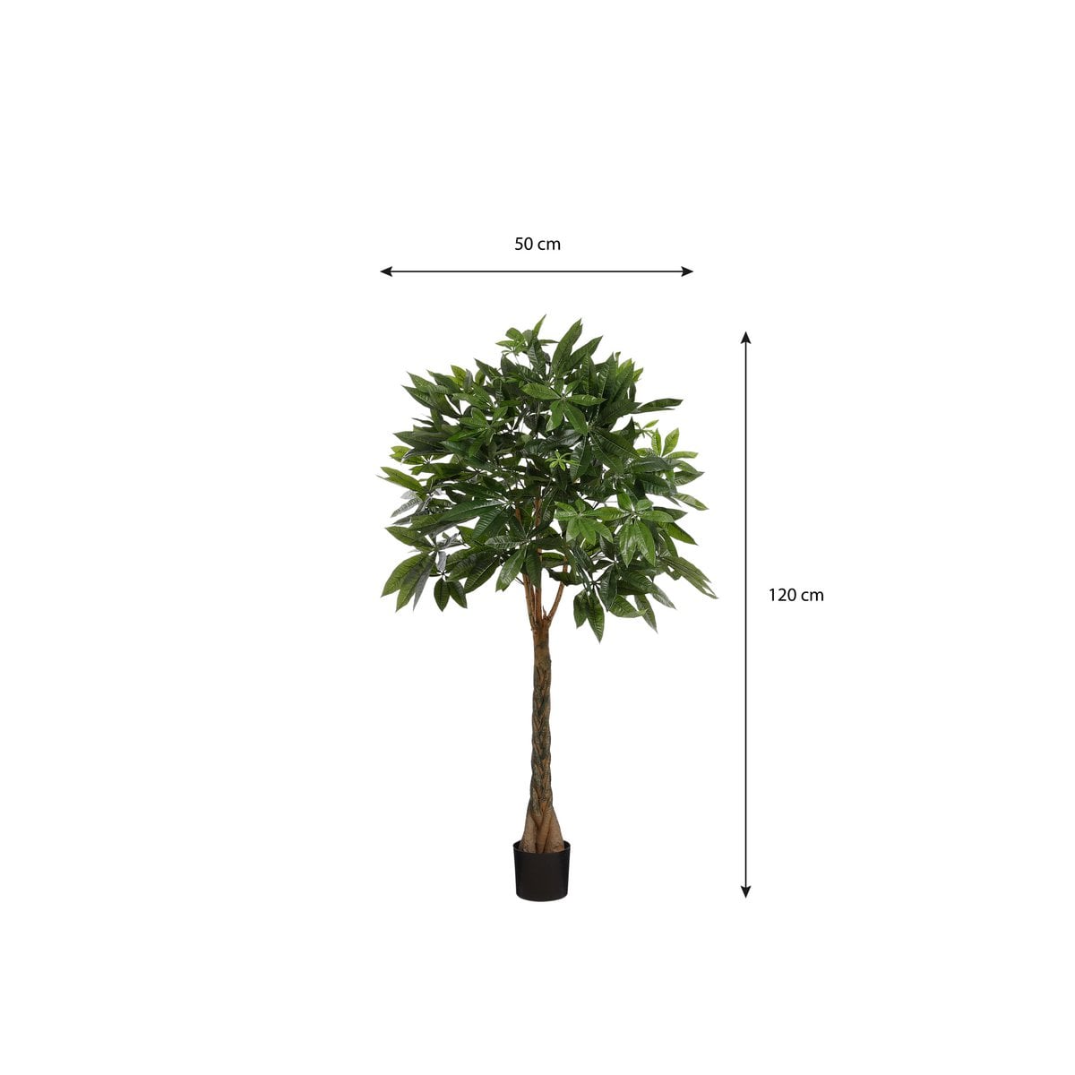 Kunstplant Pachira Groen H120cm Ø50cm