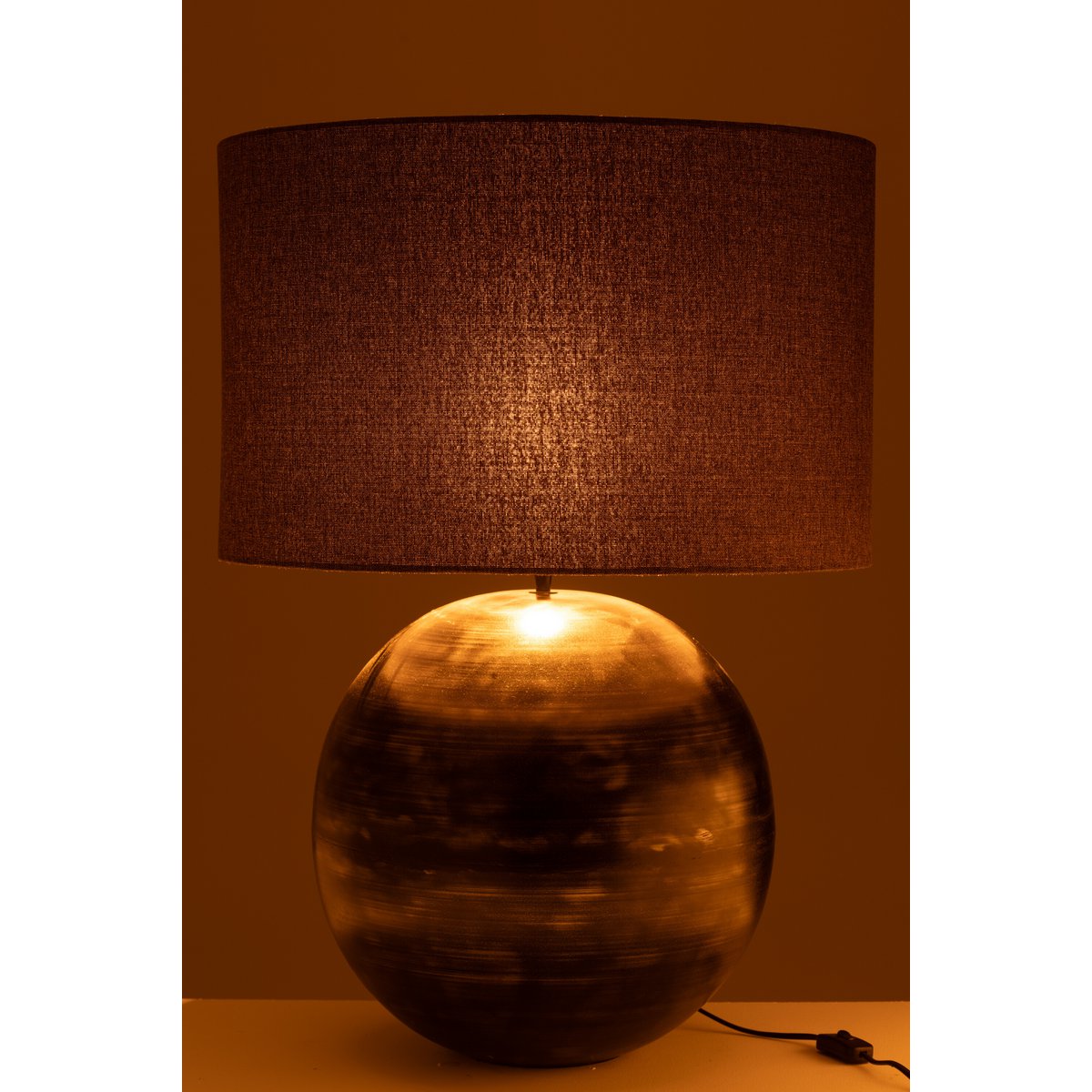 J-Line Lamp Schaal Metaal Zwart Large