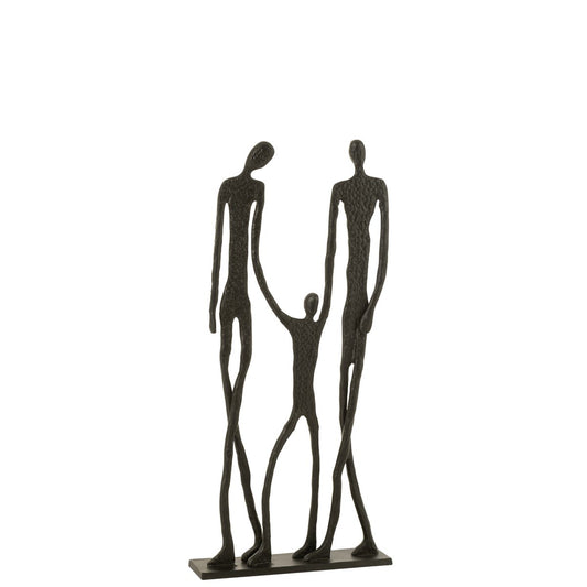 J-Line Figuur Familie Aluminium Zwart