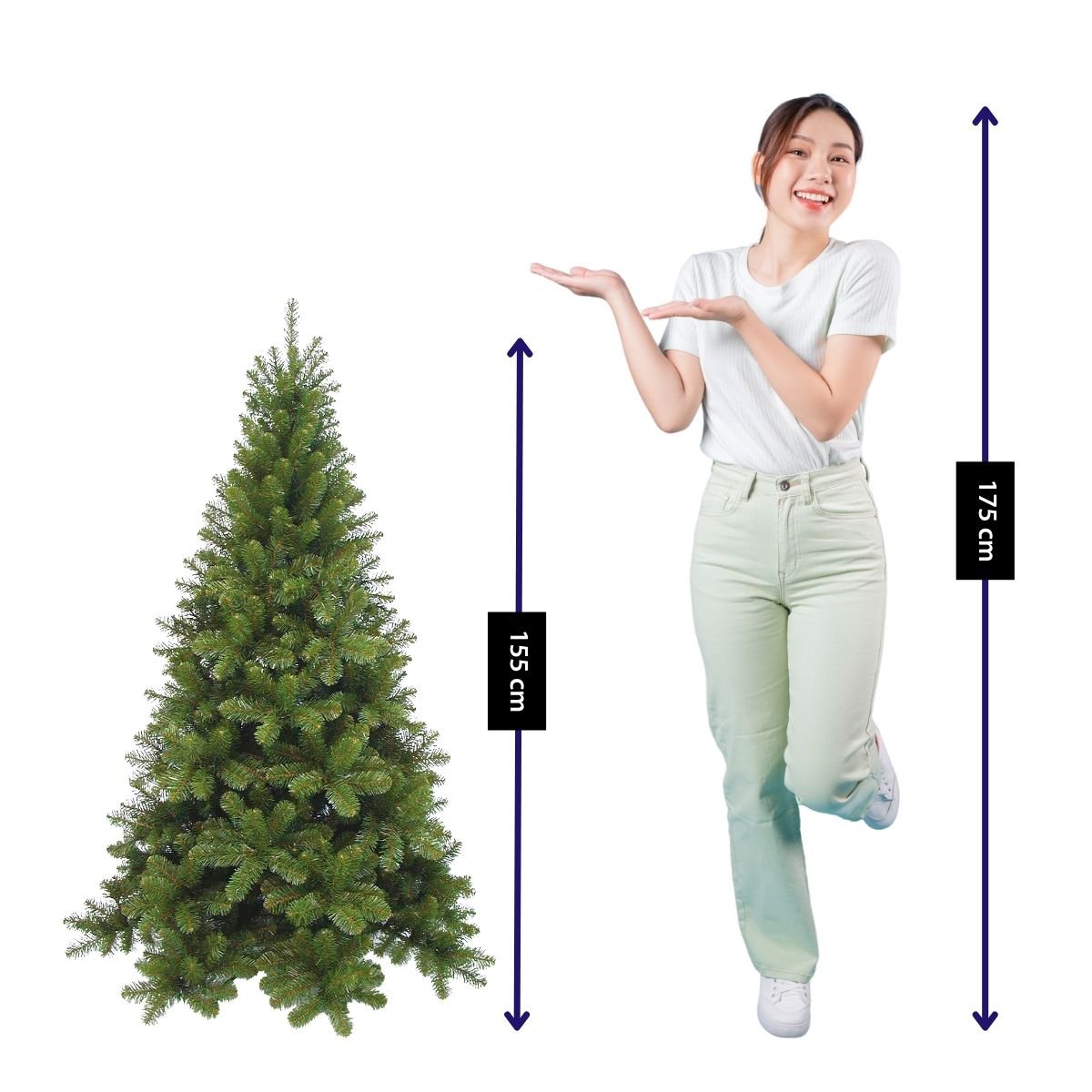 Kunstkerstboom Tuscan H155cm Ø99cm Groen