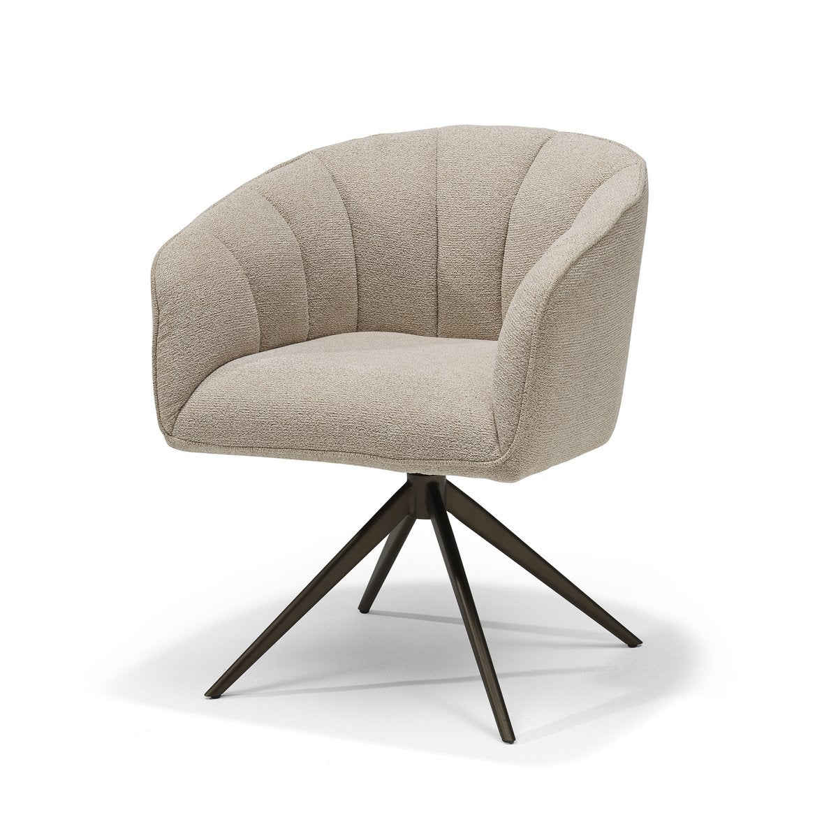 Cocoon armstoel Stof Sahara Linen - 360 Draaibaar frame Anodic Brown